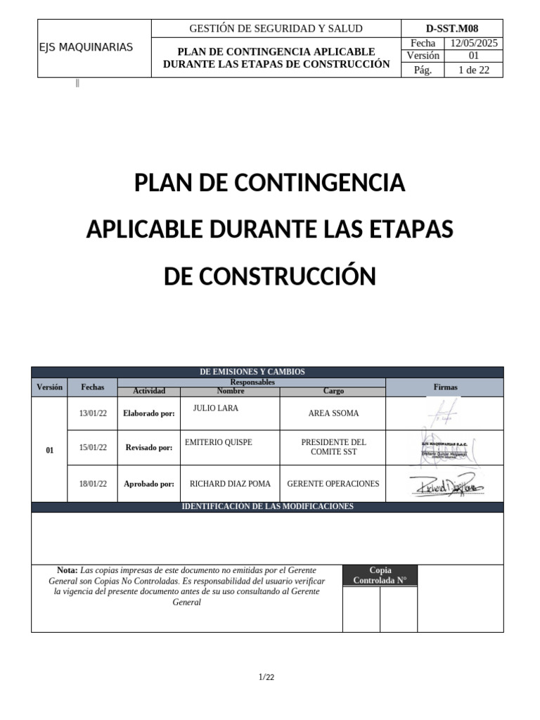 Plan de Contingencia en Construcción | PDF | Inundar | Valores