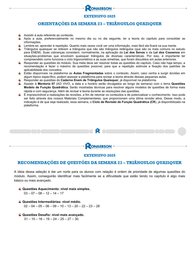 Orientações para Triângulos Quaisquer | PDF