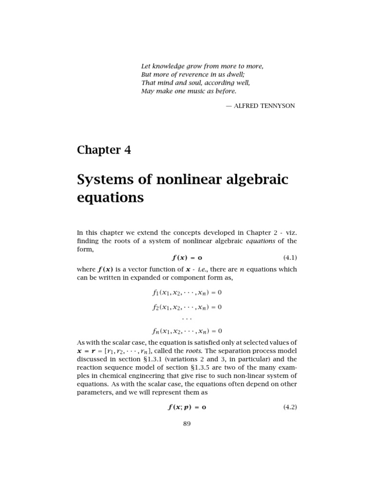 Nonlinear Algebraic Equations Methods | PDF