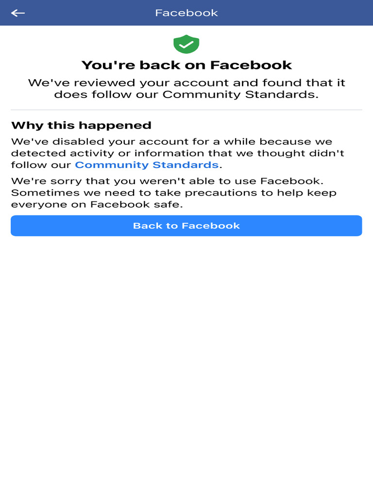 Facebook Account Review Notification | PDF