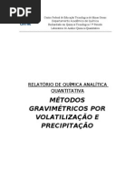 Relatório de analítica - Gravimetria por volatilização
