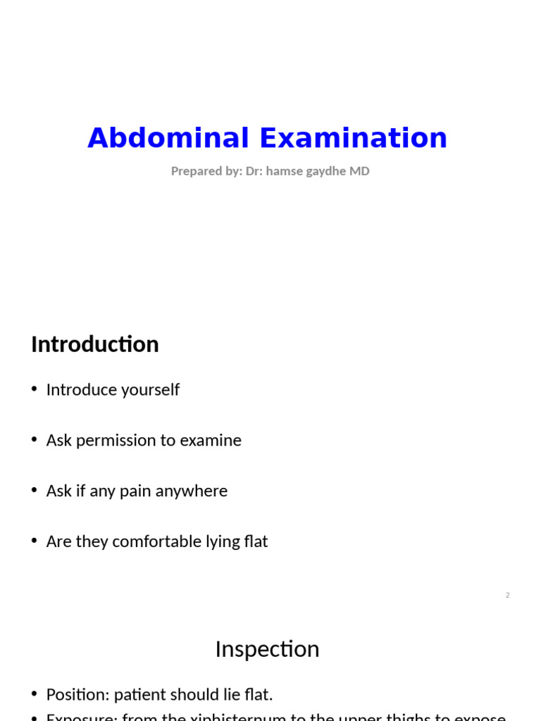 Comprehensive Abdominal Examination Guide | PDF | Abdomen | Medical ...