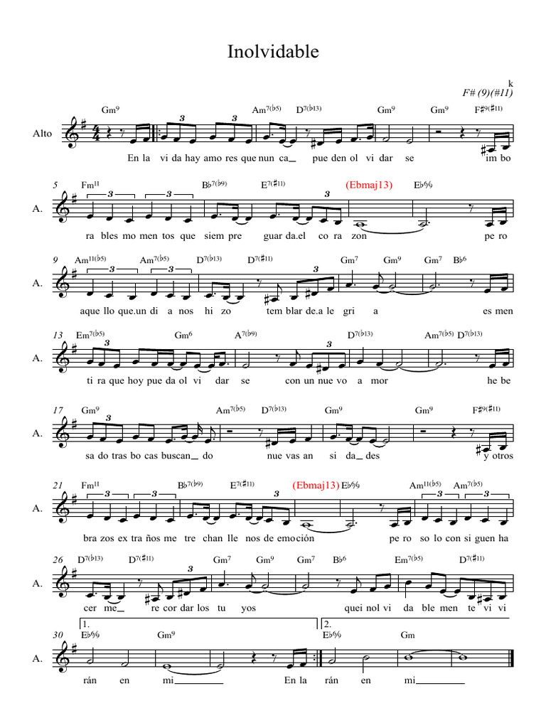Acordes y partitura de 
