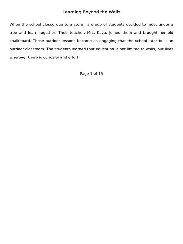 Learning Beyond The Walls 15pages | PDF | Classroom | Learning