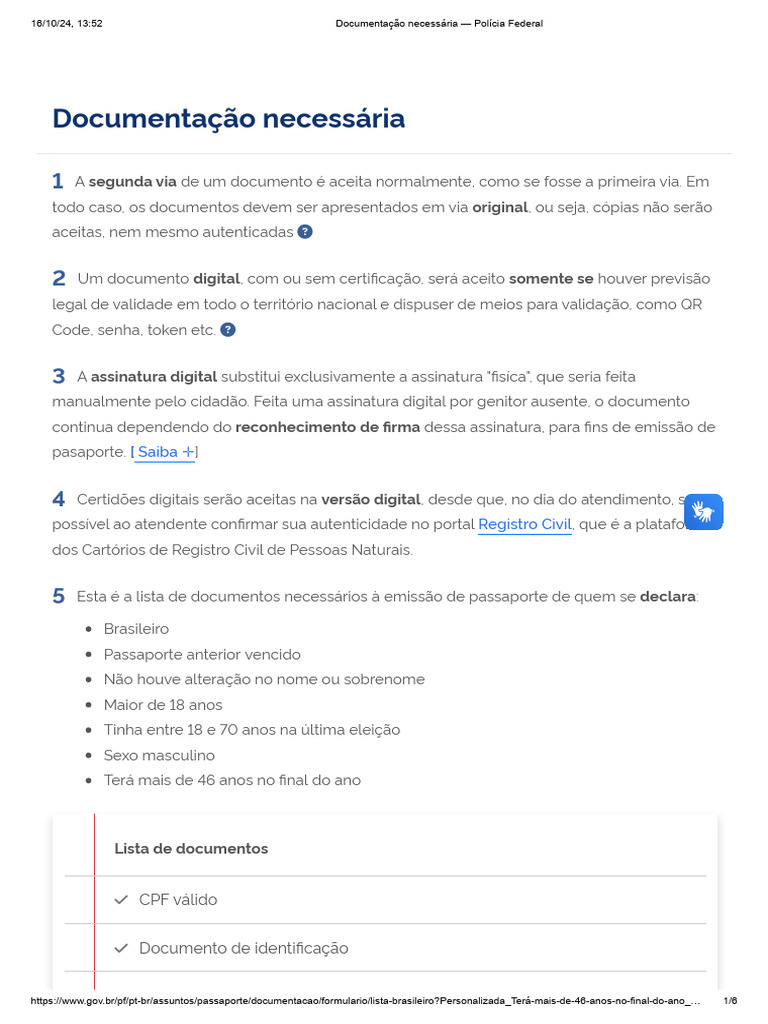 Documentação Necessária para PASSAPORTE | PDF | Brasil