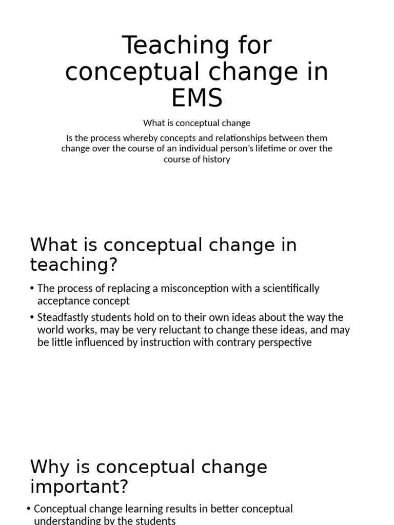 Conceptual Change Strategies in EMS Teaching | PDF | Concept | Learning