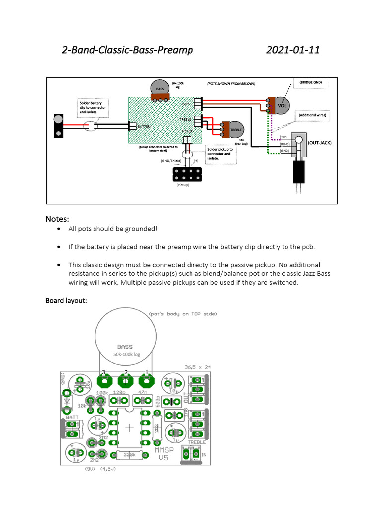 Classic Bass Preamp Wiring Guide | PDF | Manufactured Goods | Computer ...