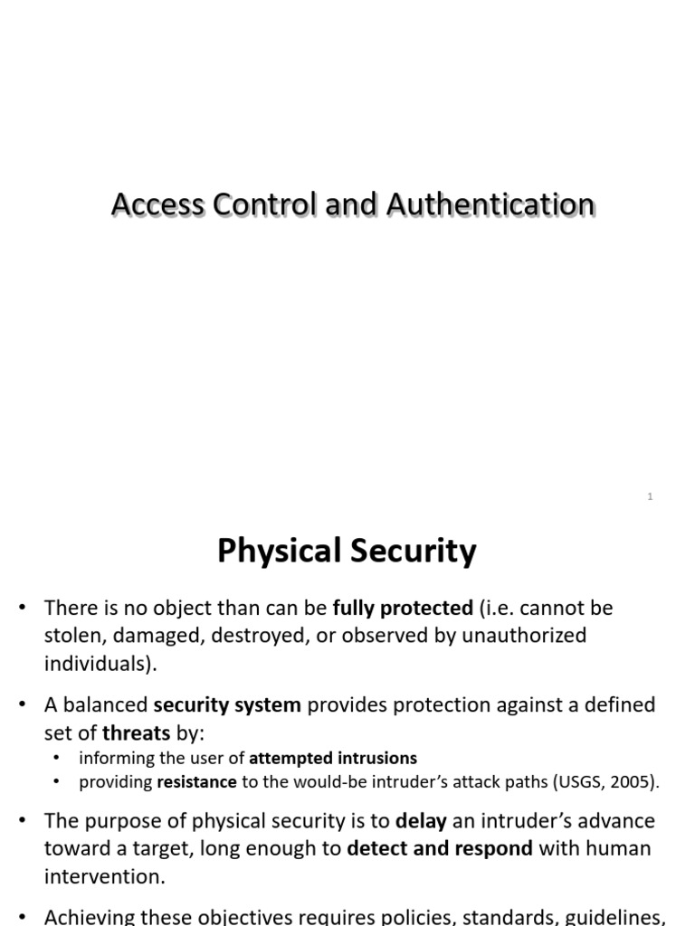 Physical Security: Access Control Strategies | PDF | Access Control ...