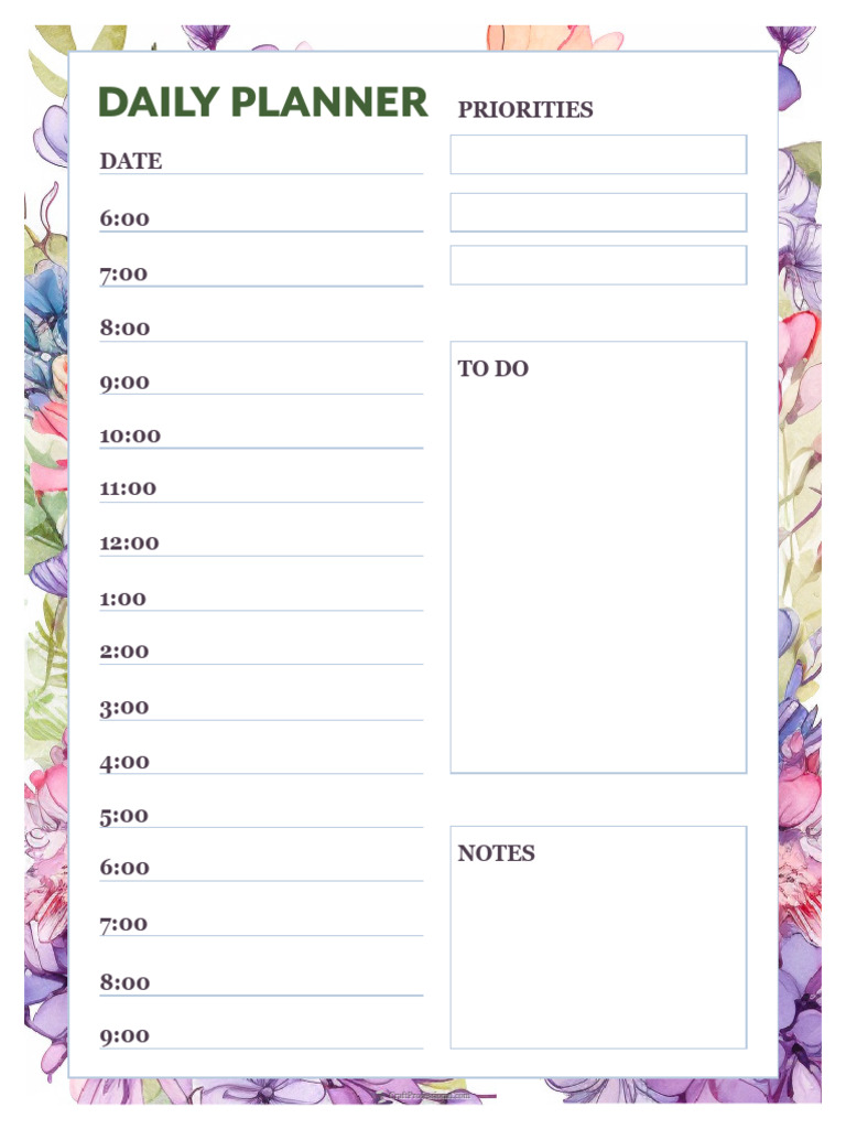 Daily Planner Floral03 | PDF
