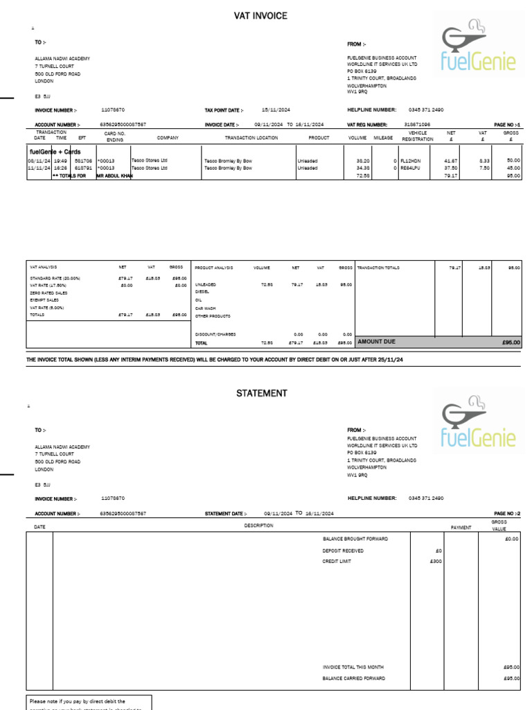 RPT Invoice 111754420241116 | PDF | Value Added Tax | Invoice