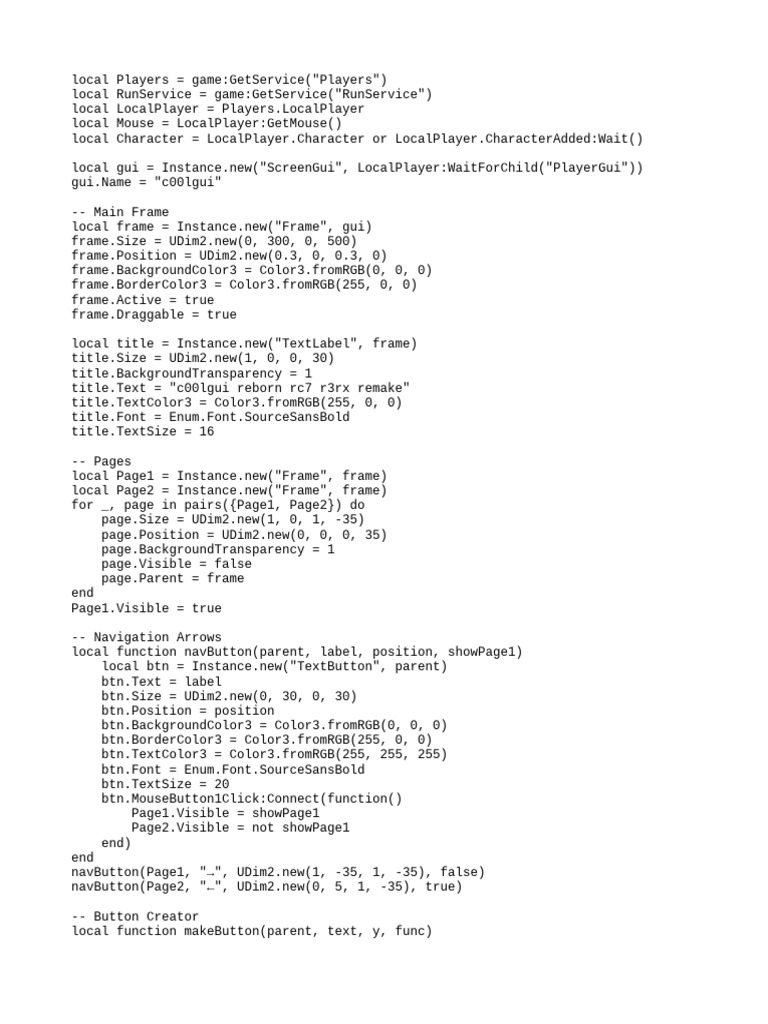 c00lgui Reborn RC7 Script Guide | PDF | Clothing