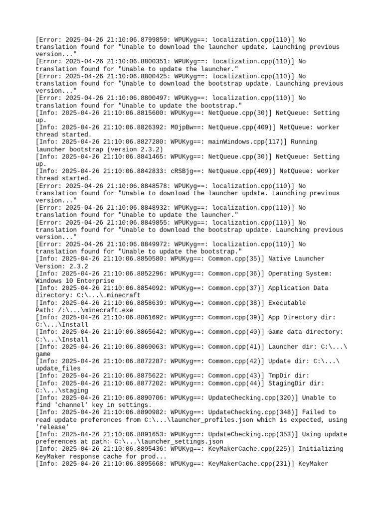 Launcher Update Error Log | PDF | Operating System Technology ...
