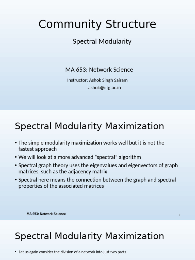 Spectral Modularity in Graph Theory | PDF | Eigenvalues And ...
