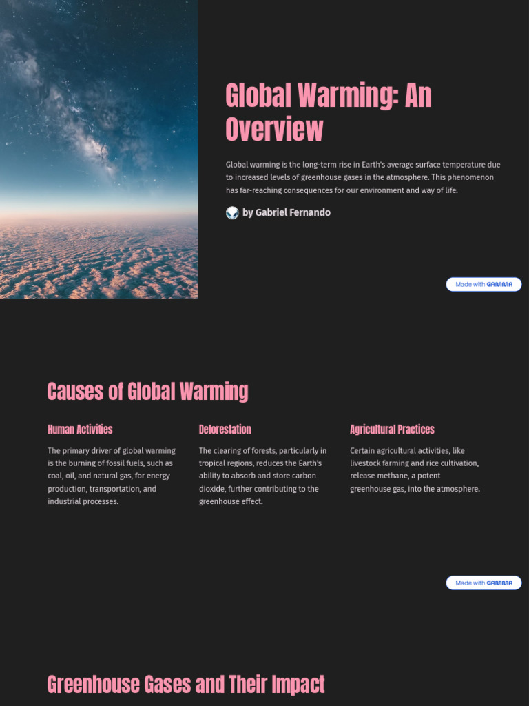 Global Warming: Causes, Effects, Solutions | PDF | Climate Change ...