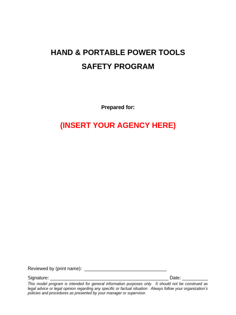 Power Tool Safety in Cold Conditions | PDF | Personal Protective ...