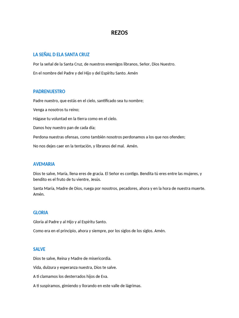 REZOS | PDF | María, madre de Jesús | eucaristía