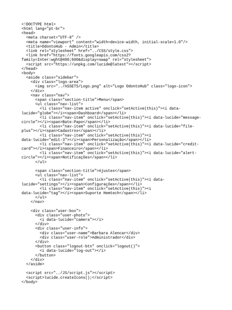 Pasted DOCTYPE HTML HTML Lang PT BR Head Meta Charset UTF 8 Meta Name ...