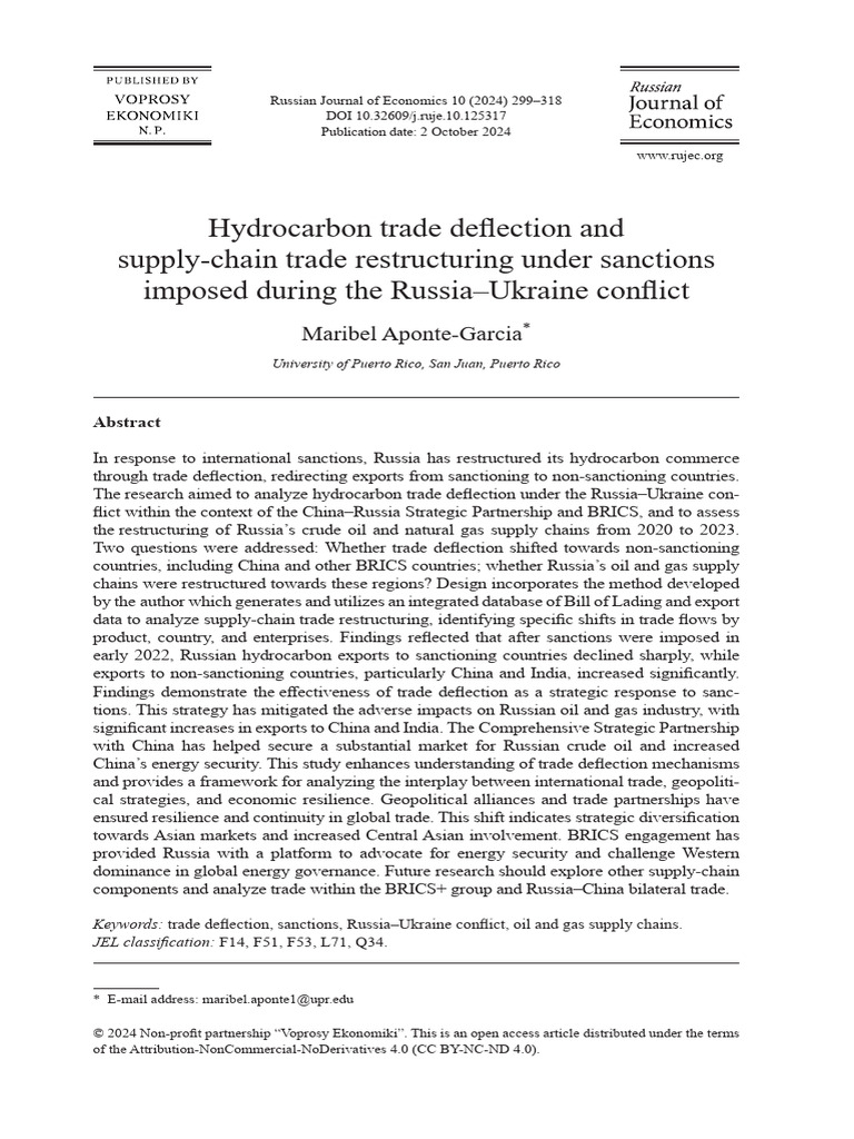 Hydrocarbon Trade Deflection in Russia | PDF | Natural Gas | Petroleum