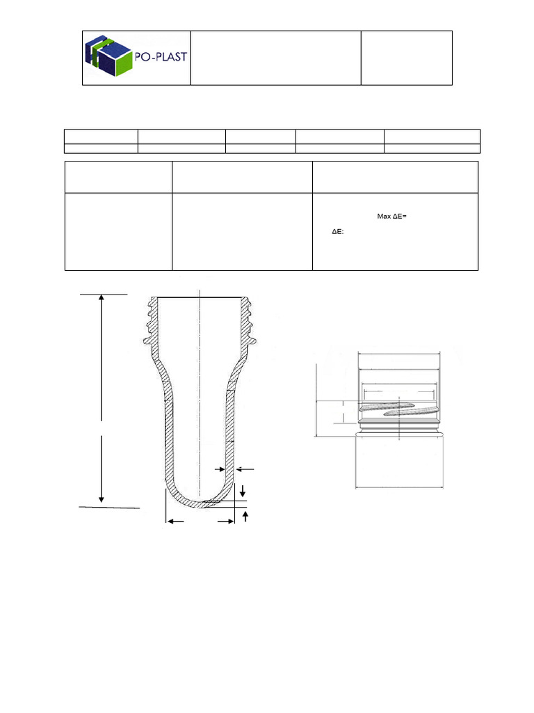 27 G Especificacion Tecnica de Preforma POPLAST | PDF