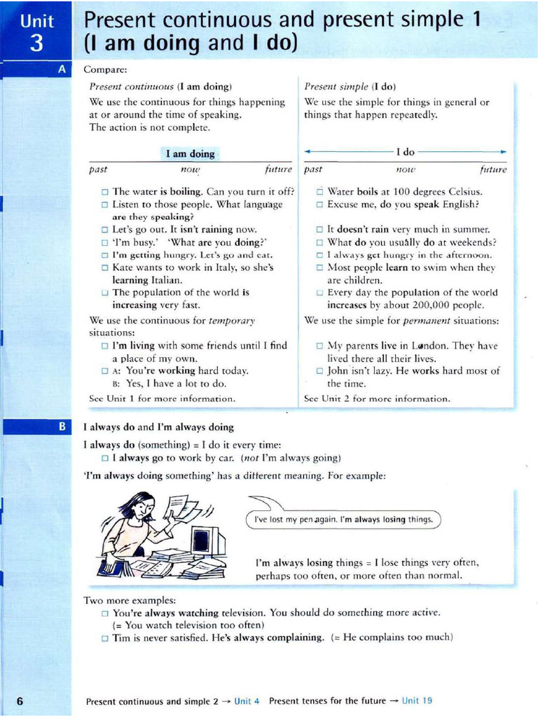 Present Simple and Continuous 1 | PDF