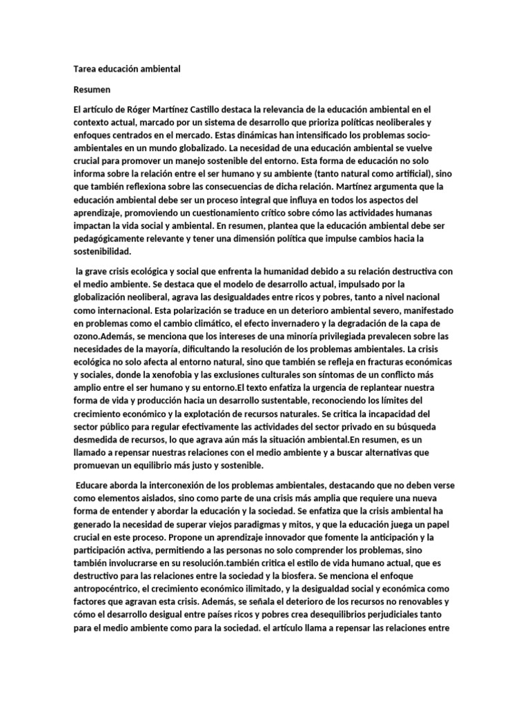 Educación Ambiental y Sostenibilidad Crítica | PDF | Sustentabilidad ...