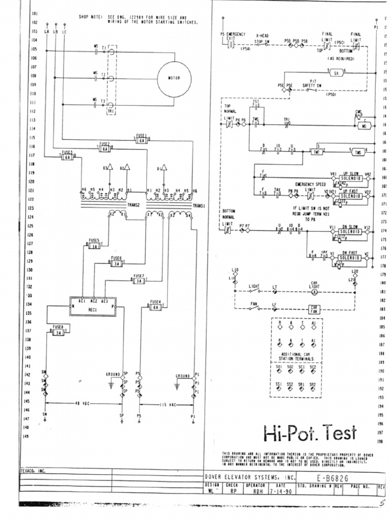 Dover Wiring Diagram DV-HF-1990-WD-236-008 2S SAPB WCR PWR FRT DO | PDF