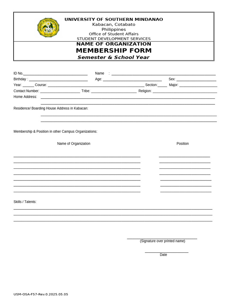 4 Membership Form | PDF