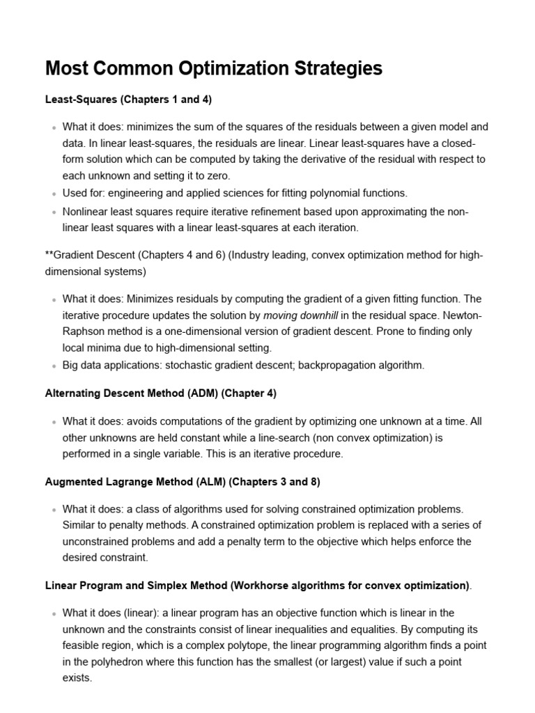 Common Optimization Strategies | PDF | Mathematical Optimization ...