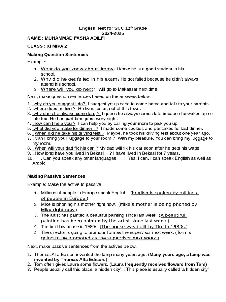 12th Grade English Test Practice | PDF | Chess Openings | Chess Theory