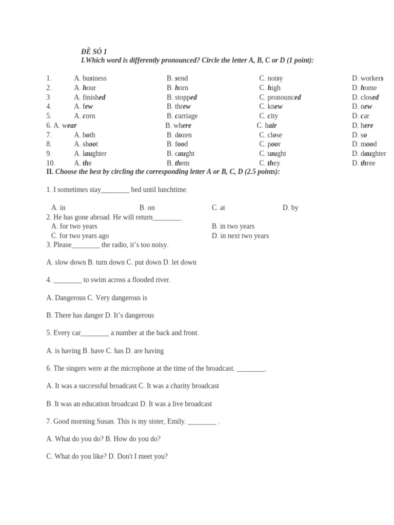 English Pronunciation and Grammar Exercises | PDF | English Language
