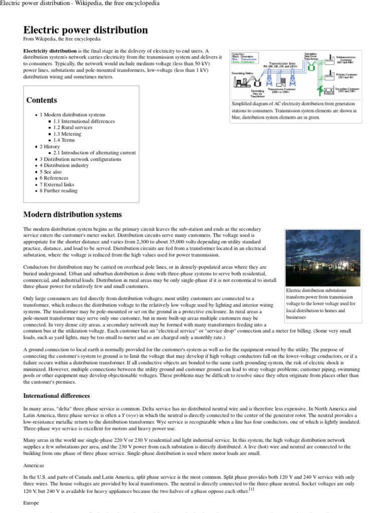 AC Electricity Distribution Diagram | PDF | Electric Power Distribution ...