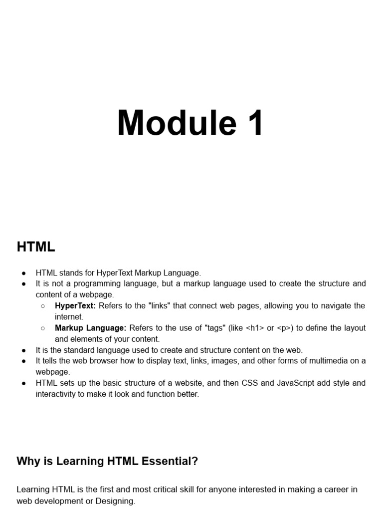 Introduction to HTML Basics | PDF | Html Element | Html