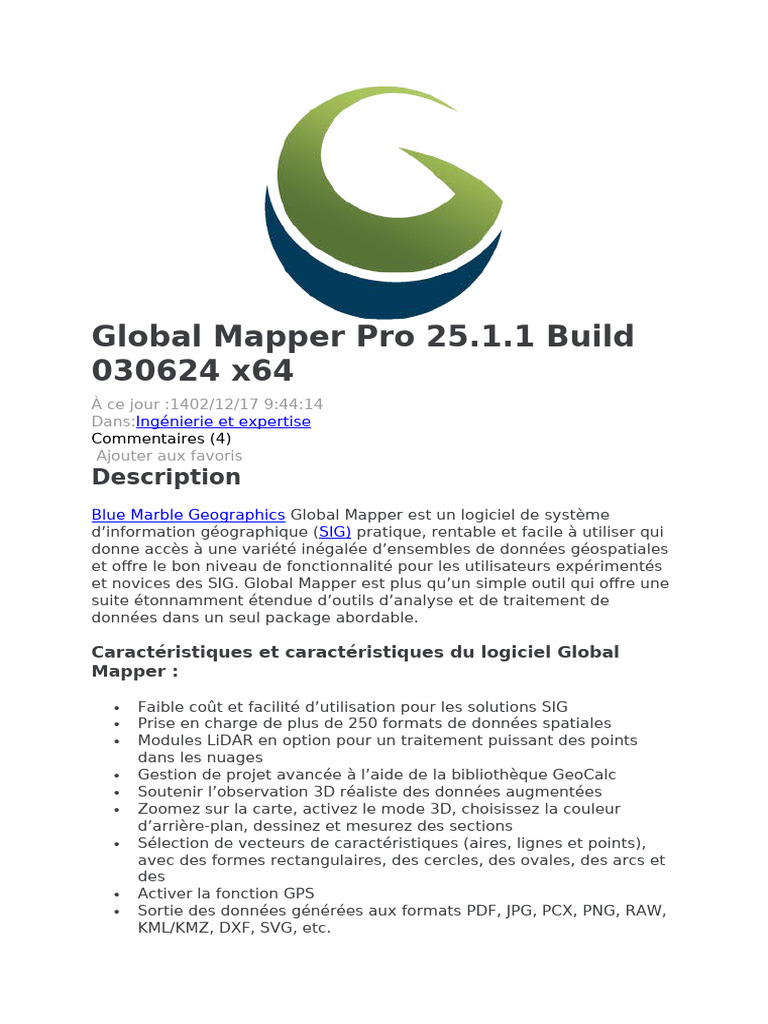Télécharger Global Mapper Pro 25.1 | PDF | Système d'information ...