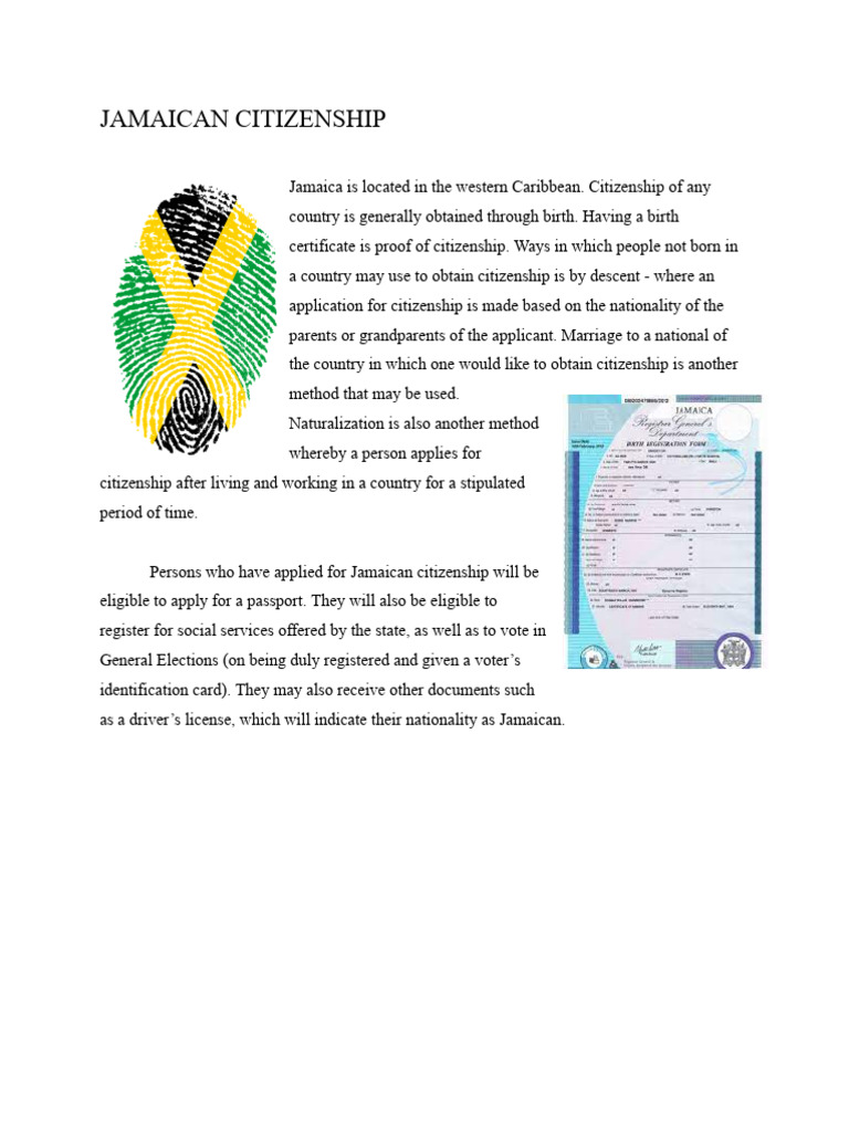 Jamaican Citizenship Notes | PDF