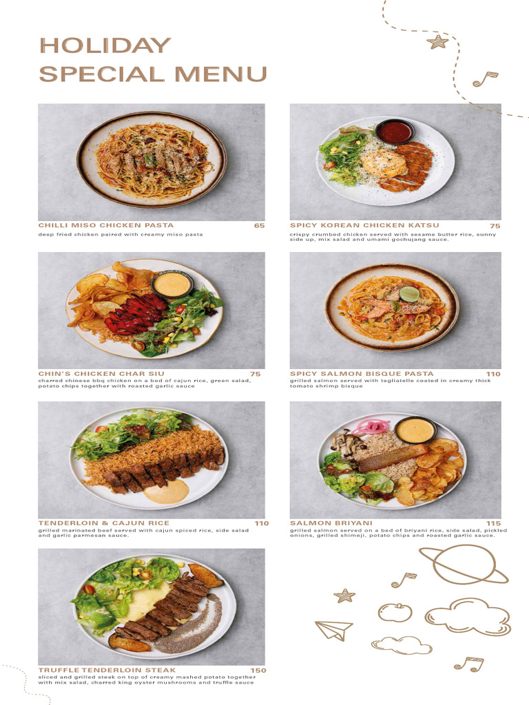 Hummingbird Cafe Holiday Menu | PDF | Indonesian Cuisine | Sauce