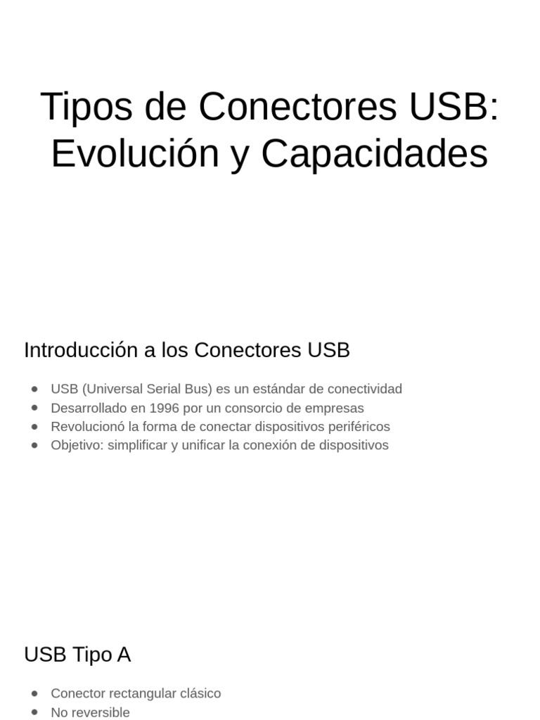 Tipos de Conectores USB y Características | PDF