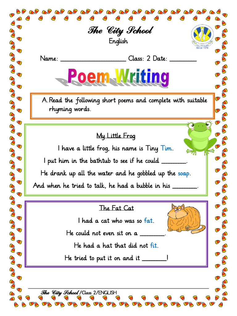 Rhyming Poems for 3rd Graders | PDF