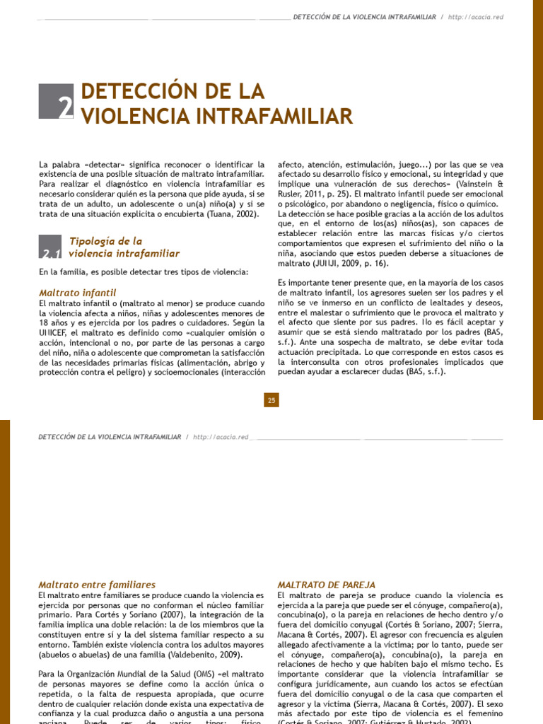 Tipos de Violencia Intrafamiliar | PDF | Abuso infantil | Violencia ...