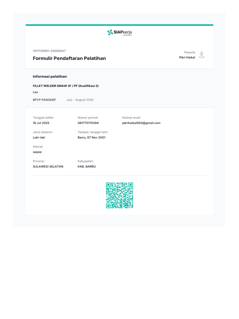 Training Registration Form | PDF