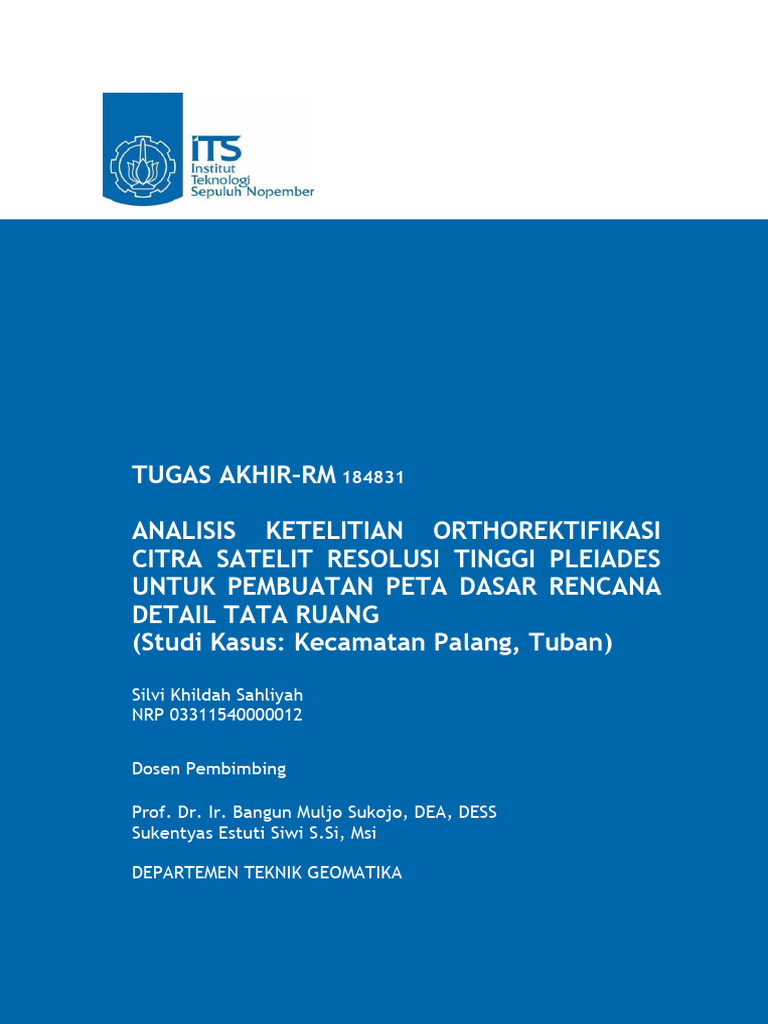 Ketelitian Orthorektifikasi Peta RDTR Tuban | PDF
