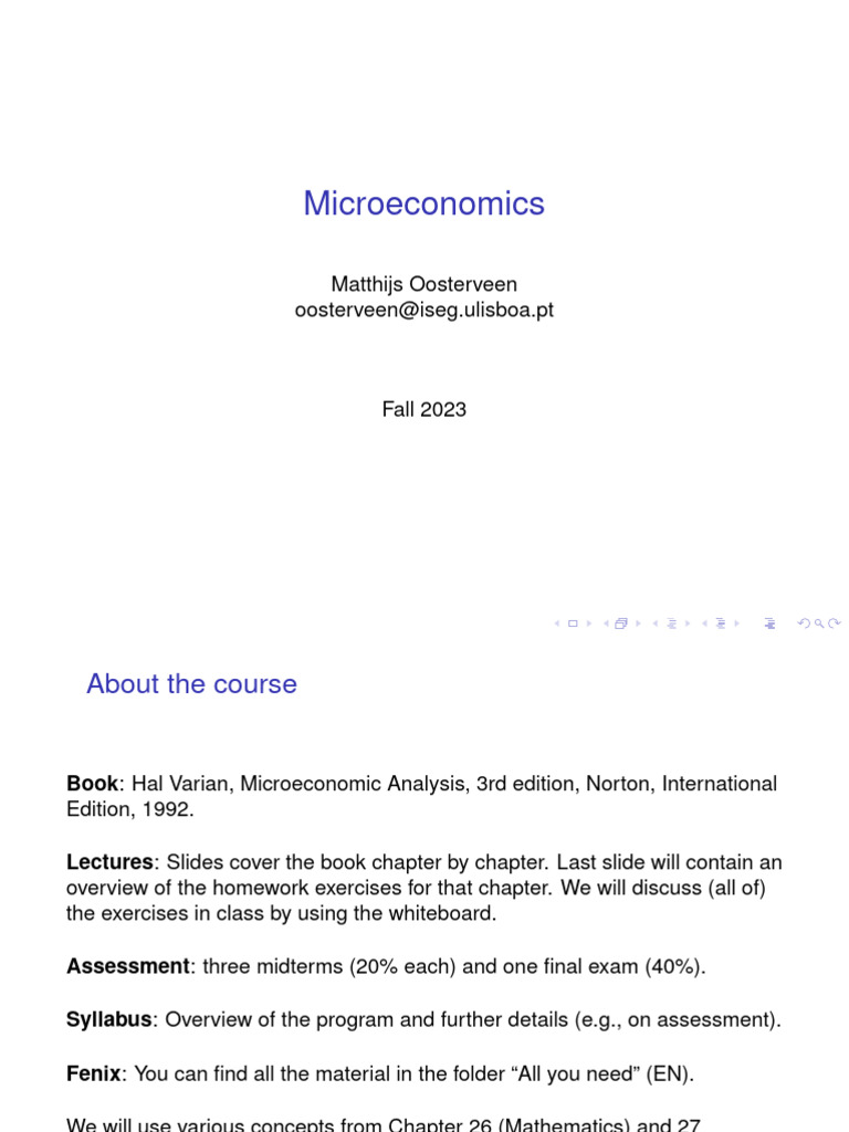 Microeconomics Course Overview Fall 2023 | PDF | Production Function ...