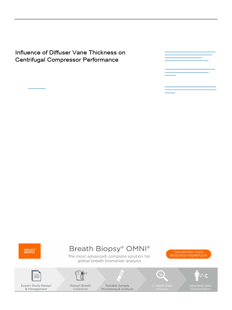 Influence of Diffuser Vane Thickness On Centrifuga | PDF | Mach Number ...