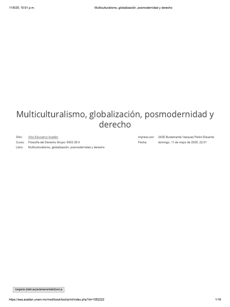 Derecho en la posmodernidad y multiculturalismo | PDF | Globalización ...