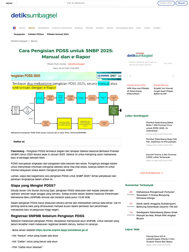 Panduan Pengisian PDSS SNBP 2025 | PDF