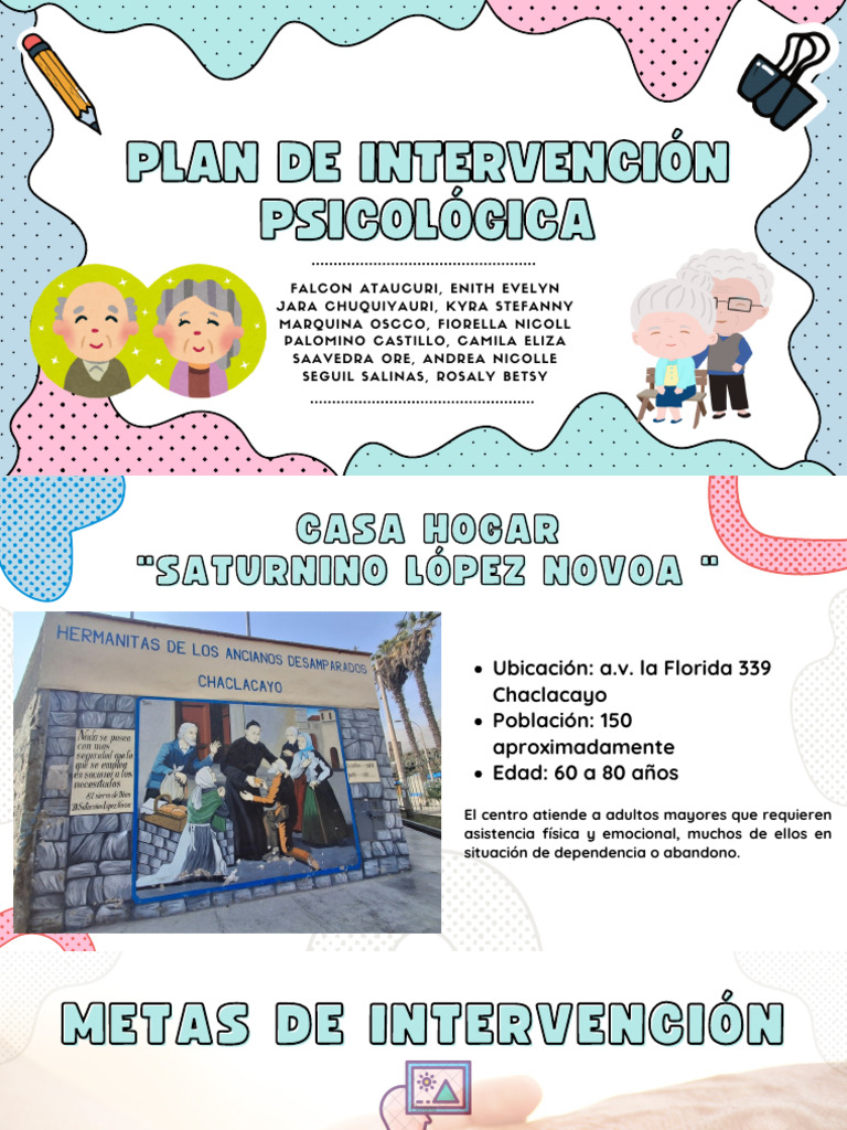 Plan de Intervención Psicológica para Adultos Mayores | PDF | Mente ...