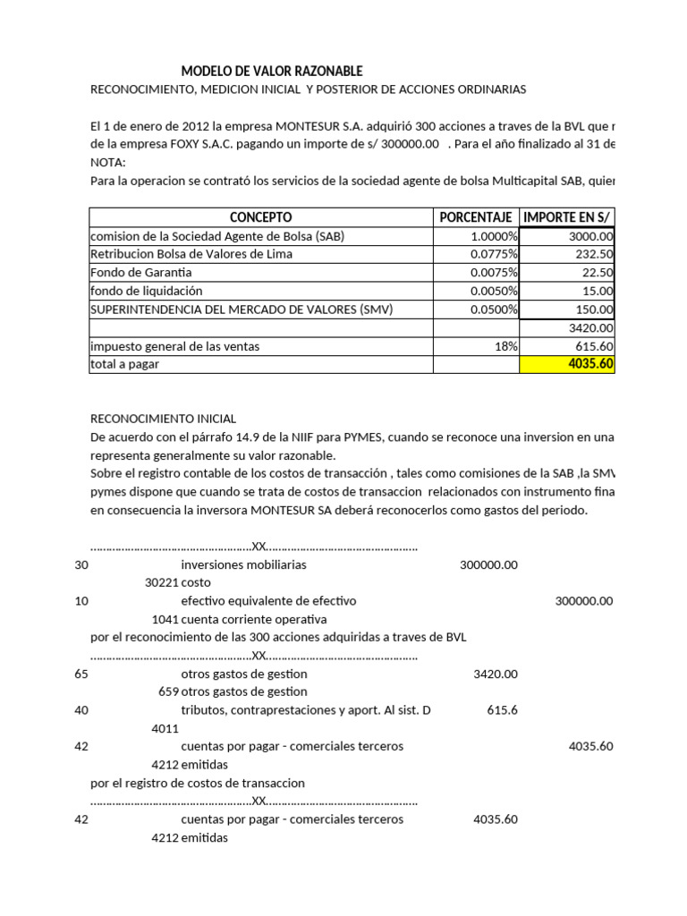 Seccion 14 Valor Razonable | PDF | Compartir (Finanzas) | Inversiones