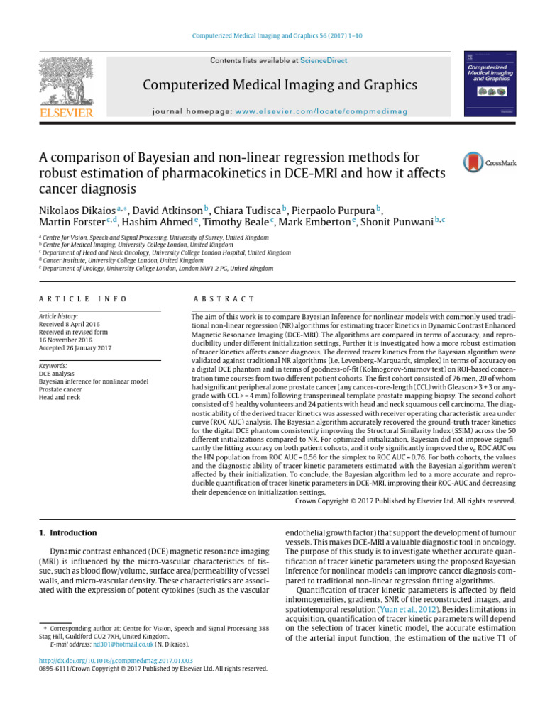 A Comparison of Bayesian and Non-Linear Regression Methods For Robust ...