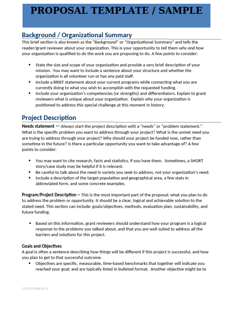 Grant Proposal Template Guide | PDF | Budget | Sampling (Statistics)