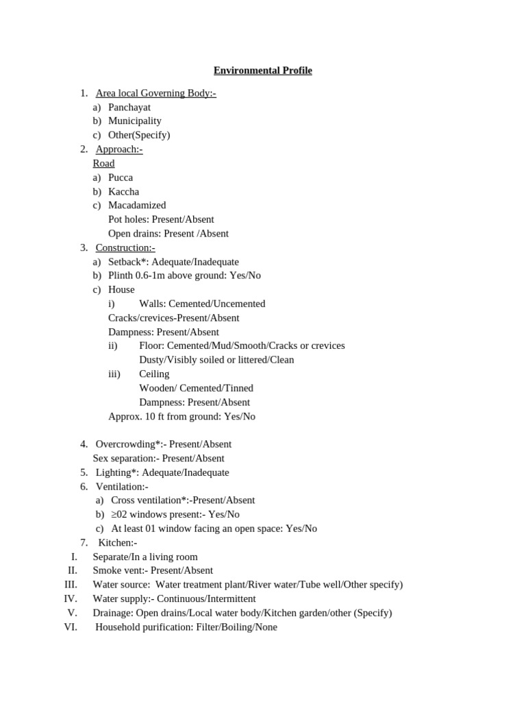 Environmental Profile Assessment Guide | PDF | Sanitation | Waste ...