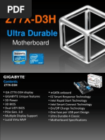 Download Gigabyte GA-Z77X-D3H Motherboard by GIGABYTE UK SN89796984 doc pdf